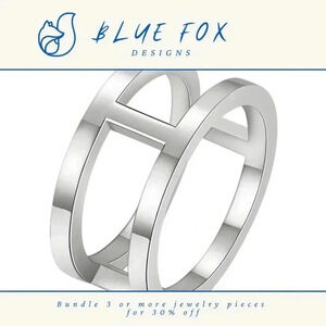 ⭐️HOST PICK⭐️ *NEW* Stainless Steel  Double Loop Open Ring (SILVER)